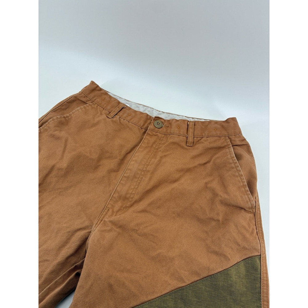 Cabelas Mens 32 Reg Brush Pants Brown Olive Canvas Reinforced Hunting Trousers